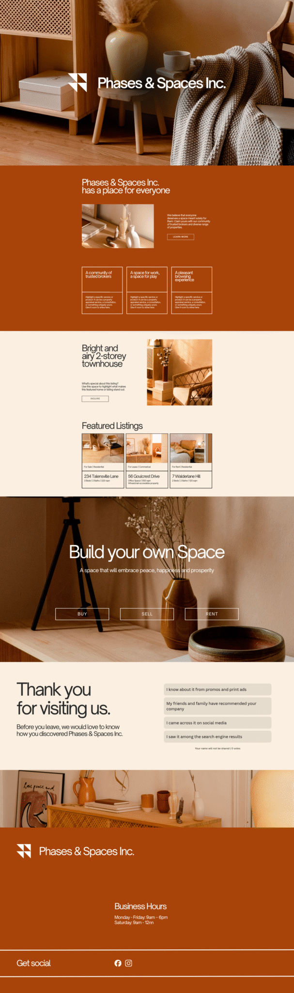 Phases & Spaces Inc. real estate community offering diverse properties and trusted brokers